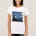Sterrennacht van Vincent Van Gogh T-shirt<br><div class="desc">Sterrennacht van Vincent Van Gogh schilderende meesterwerk,  fijnmazig indrukwekkend,  levendig kleurend landschapskunst van mooie kwaliteit,  na decoratie</div>