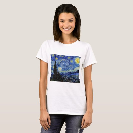 Sterrennacht van Vincent Van Gogh T-shirt (Voorkant volledig)