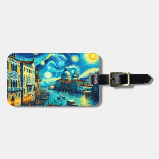 Sterrennacht Venetië Italië Bagagelabel (Voorkant horizontaal)