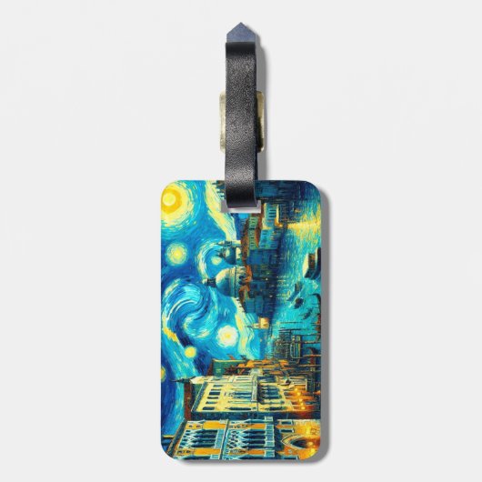 Sterrennacht Venetië Italië Bagagelabel (Achterkant verticaal)