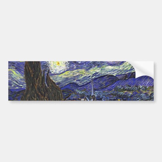 Sterrennacht, Vincent Van Gogh. Bumpersticker (Voorkant)