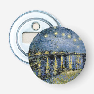 Sterrennacht Vincent van Gogh Button Flesopener