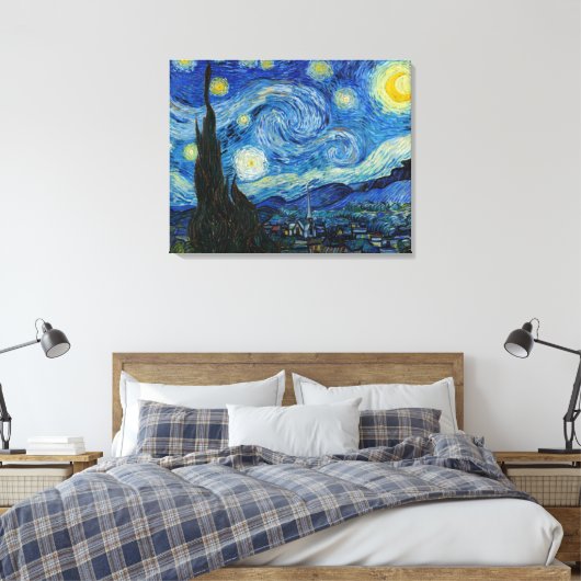 Sterrennacht | Vincent Van Gogh Canvas Afdruk (Insitu (Slaapkamer))