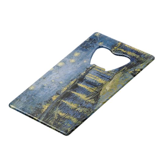Sterrennacht Vincent van Gogh Creditkaart Flessenopener (Achterkant Gekanteld)