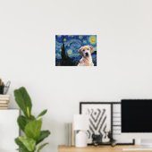 Sterrennacht Vincent Van Gogh Cute Labrador Dog Poster (Thuiskantoor)
