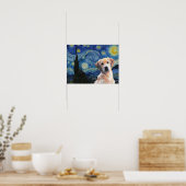 Sterrennacht Vincent Van Gogh Cute Labrador Dog Poster (Keuken)