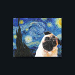 Sterrennacht Vincent Van Gogh Cute Pug Dog Canvas Afdruk<br><div class="desc">Als je van Vincent van Gogh en Pugs houdt,  is dit kunstwerk voor jou. Geweldig als cadeau.</div>