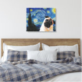 Sterrennacht Vincent Van Gogh Cute Pug Dog Canvas Afdruk (Insitu (Slaapkamer))
