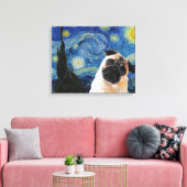 Sterrennacht Vincent Van Gogh Cute Pug Dog Canvas Afdruk (Insitu (Woonkamer))