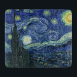 Sterrennacht Vincent van Gogh Fine Art Painting Cu Snijplank<br><div class="desc">Vincent van Gogh (Nederlands, 1853 - 1890) Sterrennacht, 1889, Oil on canvas Unframed: 73 × 92 cm (28, 7 × 36, 2 inch) Dit schilderij toont het uitzicht uit het oostwaarts gerichte raam van de asielkamer van Van Gogh op Saint-Rémy-de-Provence, en voegt er aan toe geïdealiseerd dorp. Het is sinds...</div>