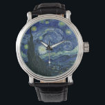 Sterrennacht Vincent van Gogh Fine Art Painting Horloge<br><div class="desc">Vincent van Gogh (Nederlands, 1853 - 1890) Sterrennacht, 1889, Oil on canvas Unframed: 73 × 92 cm (28, 7 × 36, 2 inch) Dit schilderij toont het uitzicht uit het oostwaarts gerichte raam van de asielkamer van Van Gogh op Saint-Rémy-de-Provence, en voegt er aan toe geïdealiseerd dorp. Het is sinds...</div>