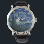 Sterrennacht Vincent van Gogh Fine Art Painting Horloge<br><div class="desc">Vincent van Gogh (Nederlands, 1853 - 1890) Sterrennacht, 1889, Oil on canvas Unframed: 73 × 92 cm (28, 7 × 36, 2 inch) Dit schilderij toont het uitzicht uit het oostwaarts gerichte raam van de asielkamer van Van Gogh op Saint-Rémy-de-Provence, en voegt er aan toe geïdealiseerd dorp. Het is sinds...</div>