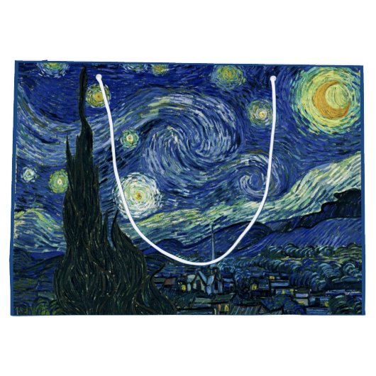 Sterrennacht Vincent van Gogh Fine Art Painting Large Cadeautasje (Achterkant)