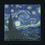 Sterrennacht Vincent van Gogh Fine Art Painting Magneet<br><div class="desc">Vincent van Gogh (Nederlands, 1853 - 1890) Sterrennacht, 1889, Oil on canvas Unframed: 73 × 92 cm (28, 7 × 36, 2 inch) Dit schilderij toont het uitzicht uit het oostwaarts gerichte raam van de asielkamer van Van Gogh op Saint-Rémy-de-Provence, en voegt er aan toe geïdealiseerd dorp. Het is sinds...</div>