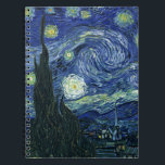Sterrennacht Vincent van Gogh Fine Art Painting Notitieboek<br><div class="desc">Vincent van Gogh (Nederlands, 1853 - 1890) Sterrennacht, 1889, Oil on canvas Unframed: 73 × 92 cm (28, 7 × 36, 2 inch) Dit schilderij toont het uitzicht uit het oostelijke gedeelte van de asielzaal van Van Gogh op Saint-Rémy-de-Provence, en voegt een geïdealiseerd dorp toe. Het is sinds 1941 in...</div>
