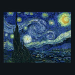 Sterrennacht Vincent van Gogh Fine Art Painting Poster<br><div class="desc">Vincent van Gogh (Nederlands, 1853 - 1890) Sterrennacht, 1889, Oil on canvas Unframed: 73 × 92 cm (28, 7 × 36, 2 inch) Dit schilderij toont het uitzicht uit het oostwaarts gerichte raam van de asielkamer van Van Gogh op Saint-Rémy-de-Provence, en voegt er aan toe geïdealiseerd dorp. Het is sinds...</div>