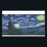 Sterrennacht Vincent van Gogh Fine Art Painting Rechthoekige Sticker<br><div class="desc">Vincent van Gogh (Nederlands, 1853 - 1890) Sterrennacht, 1889, Oil on canvas Unframed: 73 × 92 cm (28, 7 × 36, 2 inch) Dit schilderij toont het uitzicht uit het oostwaarts gerichte raam van de asielkamer van Van Gogh op Saint-Rémy-de-Provence, en voegt er aan toe geïdealiseerd dorp. Het is sinds...</div>