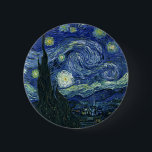 Sterrennacht Vincent van Gogh Fine Art Painting Ronde Button 5,7 Cm<br><div class="desc">Vincent van Gogh (Nederlands, 1853 - 1890) Sterrennacht, 1889, Oil on canvas Unframed: 73 × 92 cm (28, 7 × 36, 2 inch) Dit schilderij toont het uitzicht uit het oostwaarts gerichte raam van de asielkamer van Van Gogh op Saint-Rémy-de-Provence, en voegt er aan toe geïdealiseerd dorp. Het is sinds...</div>