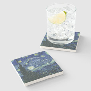 Sterrennacht Vincent van Gogh Fine Art Painting Stenen Onderzetter