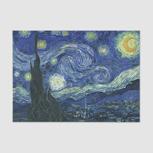 Sterrennacht Vincent van Gogh Fine Art Painting Tissuepapier (Voorkant)