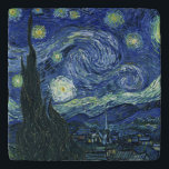 Sterrennacht Vincent van Gogh Fine Art Painting Trivet<br><div class="desc">Vincent van Gogh (Nederlands, 1853 - 1890) Sterrennacht, 1889, Oil on canvas Unframed: 73 × 92 cm (28, 7 × 36, 2 inch) Dit schilderij toont het uitzicht uit het oostwaarts gerichte raam van de asielkamer van Van Gogh op Saint-Rémy-de-Provence, en voegt er aan toe geïdealiseerd dorp. Het is sinds...</div>