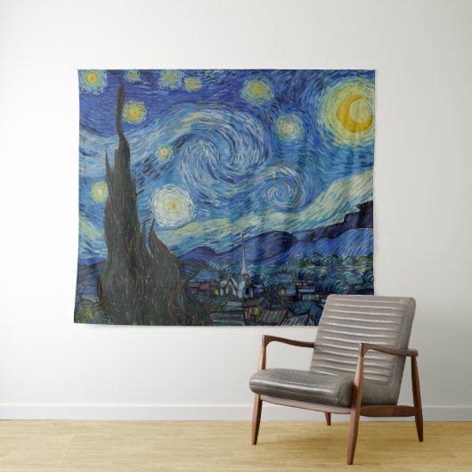 Sterrennacht Vincent van Gogh GalleryHD Fine Art Wandkleed (In Situ (horizontaal))