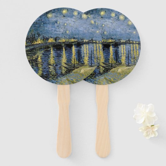 Sterrennacht Vincent van Gogh Handwaaier (Voorkant en achterkant)