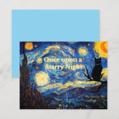 Sterrennacht Vincent van Gogh Kat Wenskaart Bedankkaart (Voorkant / Achterkant)