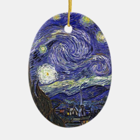 Sterrennacht, Vincent Van Gogh. Keramisch Ornament (Voorkant)