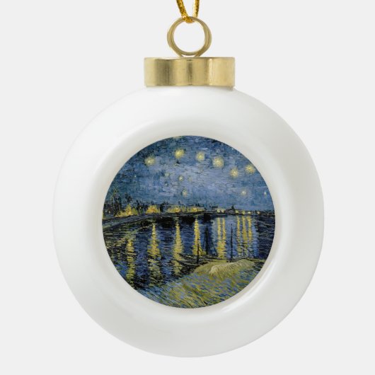 Sterrennacht Vincent van Gogh Keramische Bal Ornament (Voorkant)