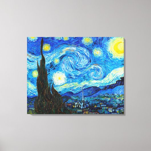 Sterrennacht Vincent Van Gogh levendig schilderij Canvas Afdruk (Voorkant)