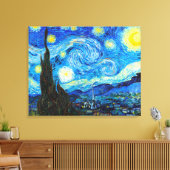 Sterrennacht Vincent Van Gogh levendig schilderij Canvas Afdruk (Insitu (Woonkamer))