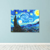 Sterrennacht Vincent Van Gogh levendig schilderij Canvas Afdruk (Insitu (Houten vloer))