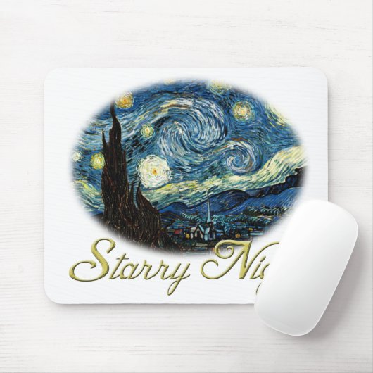 Sterrennacht, Vincent Van Gogh. Muismat (Met muis)