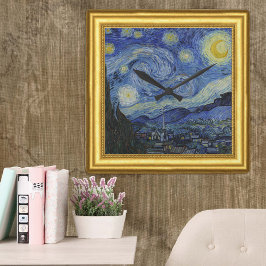 Sterrennacht, Vincent Van Gogh omhuld Vierkante Klok