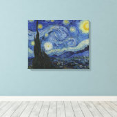 Sterrennacht Vincent van Gogh Painting Canvas Afdruk (Insitu (Houten vloer))