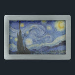Sterrennacht Vincent van Gogh Painting Gesp<br><div class="desc">Dit prachtige kunstontwerp shows Nederlandse post-Impressionistische schilder Vincent van Gogh's beroemde schilderij "De Sterrennacht". Van Gogh schilderde tijdens zijn verblijf in het asiel van Saint Remy in de jaren tachtig de rolheuvels en de cyperbomen die hij uit zijn raam zag. Hij voegde ook het dorp toe, dat hij niet uit...</div>