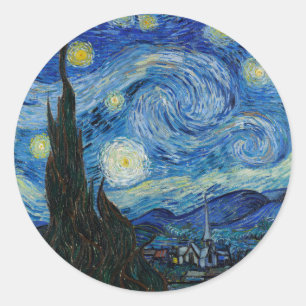 Sterrennacht   Vincent van Gogh Ronde Sticker