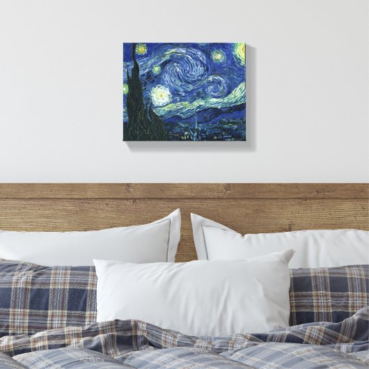 Sterrennacht Vincent van Gogh  schilderkunst Canvas Afdruk (Insitu (Slaapkamer))