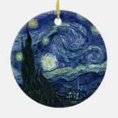 Sterrennacht Vincent van Gogh  schilderkunst Keramisch Ornament (Achterkant)