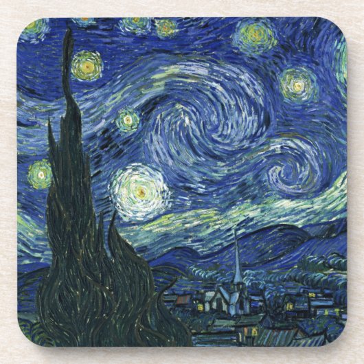 Sterrennacht Vincent van Gogh  schilderkunst Onderzetter (Voorkant)