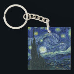 Sterrennacht Vincent van Gogh  schilderkunst Sleutelhanger<br><div class="desc">Vincent van Gogh (Nederlands, 1853 - 1890) Sterrennacht, 1889, Oil on canvas Unframed: 73 × 92 cm (28, 7 × 36, 2 inch) Dit schilderij toont het uitzicht uit het oostwaarts gerichte raam van de asielkamer van Van Gogh op Saint-Rémy-de-Provence, en voegt er aan toe geïdealiseerd dorp. Het is sinds...</div>