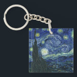 Sterrennacht Vincent van Gogh  schilderkunst Sleutelhanger<br><div class="desc">Vincent van Gogh (Nederlands, 1853 - 1890) Sterrennacht, 1889, Oil on canvas Unframed: 73 × 92 cm (28, 7 × 36, 2 inch) Dit schilderij toont het uitzicht uit het oostwaarts gerichte raam van de asielkamer van Van Gogh op Saint-Rémy-de-Provence, en voegt er aan toe geïdealiseerd dorp. Het is sinds...</div>