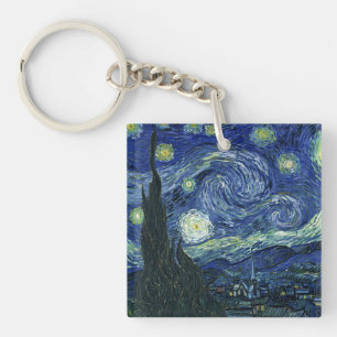 Sterrennacht Vincent van Gogh  schilderkunst Sleutelhanger
