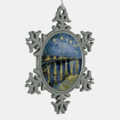 Sterrennacht Vincent van Gogh Tin Sneeuwvlok Ornament (Links)