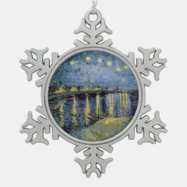 Sterrennacht Vincent van Gogh Tin Sneeuwvlok Ornament