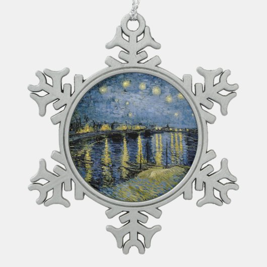 Sterrennacht Vincent van Gogh Tin Sneeuwvlok Ornament (Voorkant)