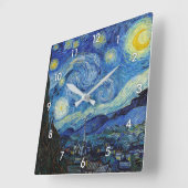 Sterrennacht Vincent van Gogh Vierkante Klok (Hoek)