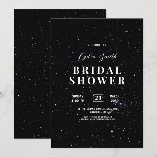 Sterrennacht Vrijgezellenfeest Hemelse uitnodiging (Voorkant / Achterkant)