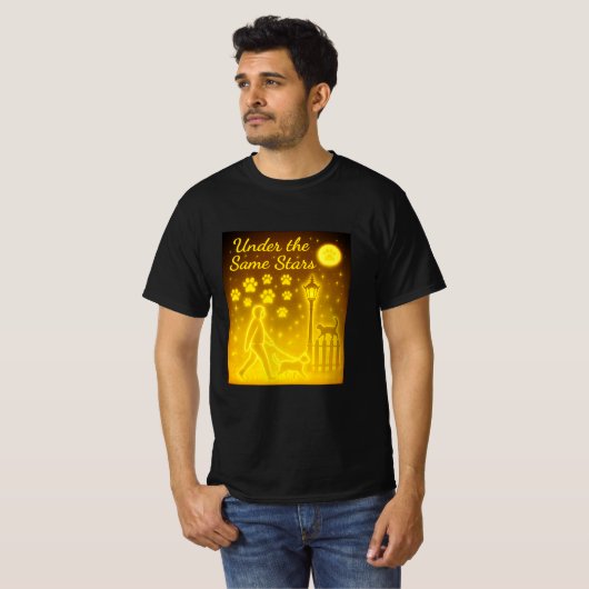Sterrennacht Walk Magical  Pet Lover T-shirt (Voorkant volledig)